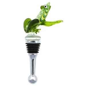 frog glass wine bottle stopper