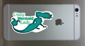 Crazy Mermaid Lady Decal for Cellphone 1