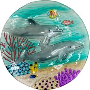 Dolphin Glass Plate