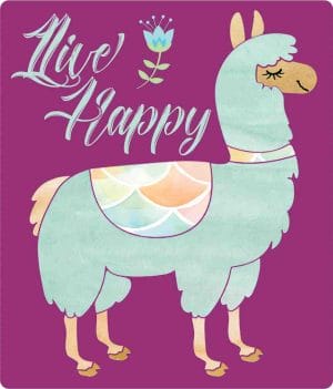 Live Happy Llama Decal - For cell phones, tablets, scrpabooks, and more