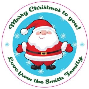 Custom Christmas label - santa