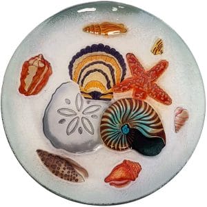 seashell glass plate