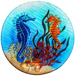 seahorse glass plate