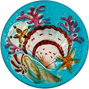 Dazzling Seashell Glass Plate - 12"
