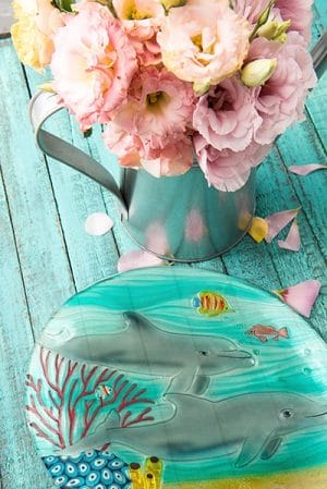 Dreamy Dolphin Glass Plate - 12" 1