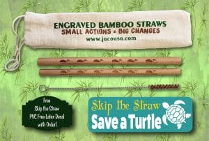 manatee bamboo straw set