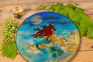 Moonlight Mermaid Glass Plate - 12" 3