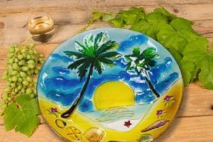 Palm Tree Glass Plate - 8" 3