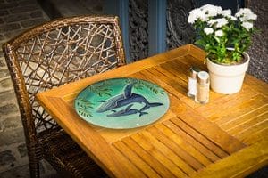 Playful Whale Glass Plate - 8" 3