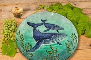 Whale Glass Plate - 12" 2