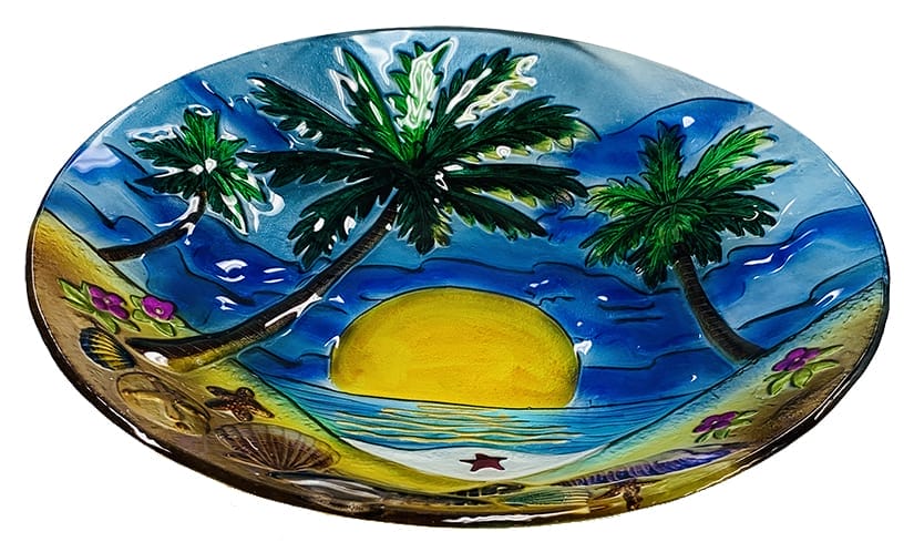 Product Themes 14 palm tree glass bowl