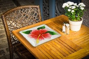 Hibiscus Glass Plate - 12" 1