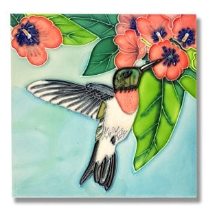 Wonderful Hummingbird Butterfly Tile Trivet 1