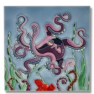 Delightful Purple Octopus Tile Trivet 1