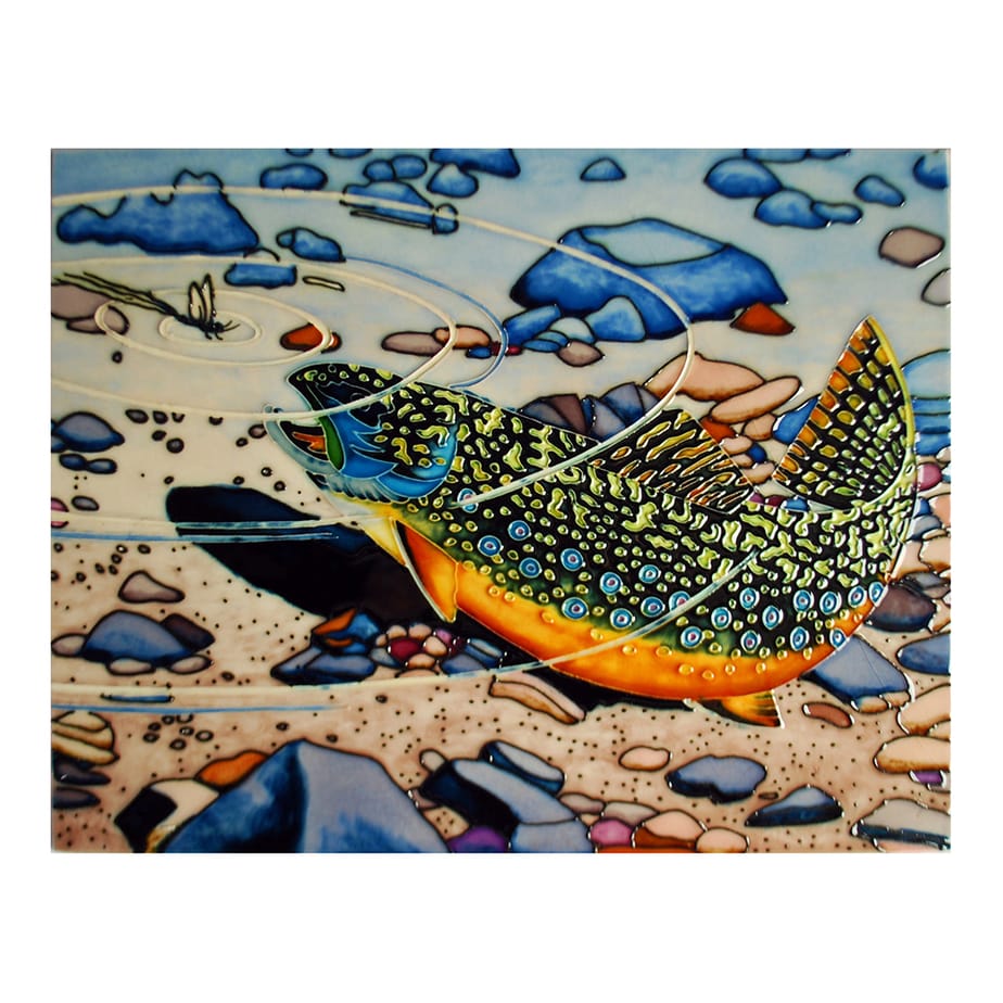 Fabulous Brook Trout Tile Art Wall Hanging | Coastal Decor - Seaside Glass  Gallery