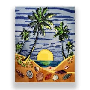 Magnificent Palm Tree Tile Art Wall Hanging 1