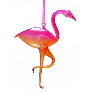 Graceful Glass Flamingo Ornament