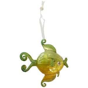 Splendid Glass Tropical Fish Christmas Ornament (Yellow) 1