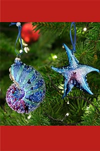 sealife glass christmas ornaments - coastal christmas
