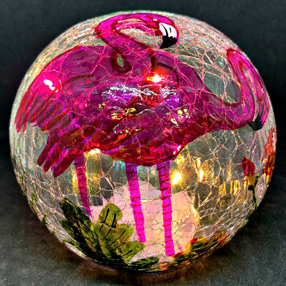 Charming Flamingo Gazing Globe Light - 6" 1