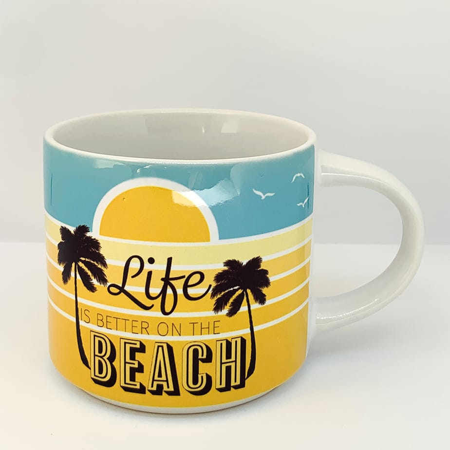 Groovy Retro Beach Stackable Coffee Mug - 15 oz - Set of 2 Mugs