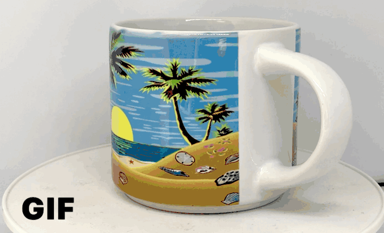 palm tree sunset stackable coffee mug