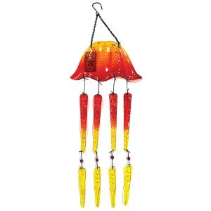 red jellyfish glass wind chime