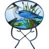 blue heron glass side table
