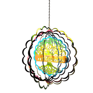 Colorful Tree of Life Wind Spinner - Vibrant and Fun 3-D Metal Wind Spinner Wind Chime