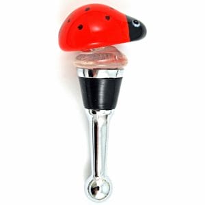 ladybug glass wine bottle stopper