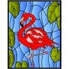 flamingo stained glass window cling