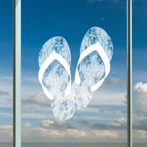 Simplistic Sandals Etched Glass Window Cling 3