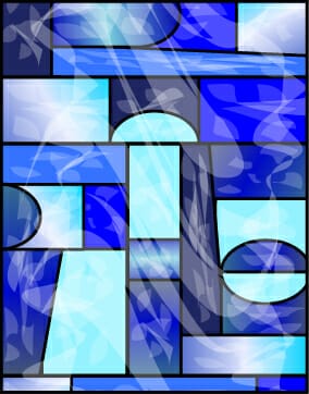 Beautiful Blue Stained Glass Window Cling 1
