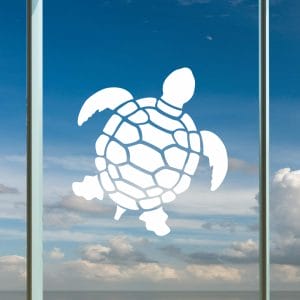 Stunning Pattern Turtle Etched Glass Window Cling 1